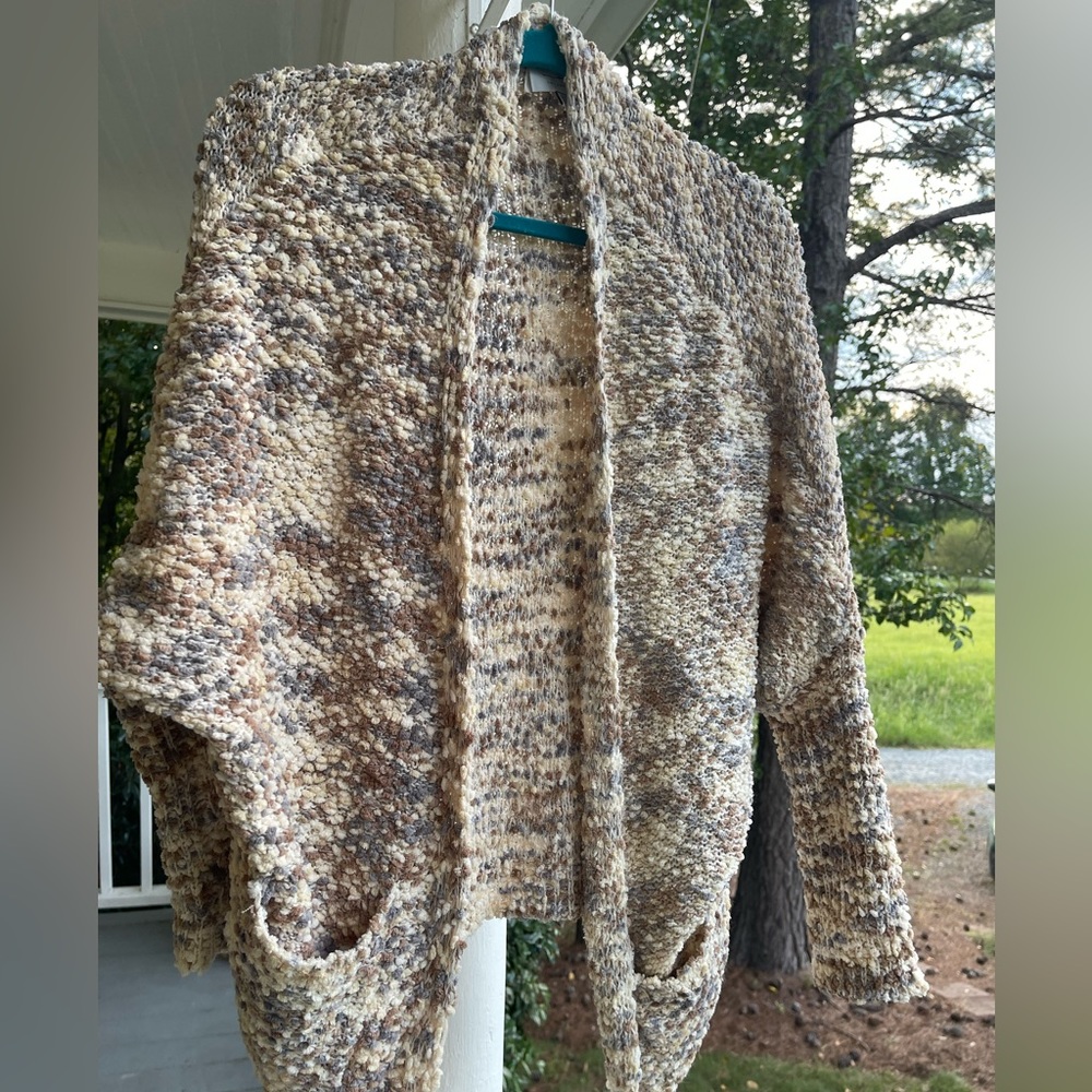 Boucle boutique cardigan sweater with pockets size small/medium